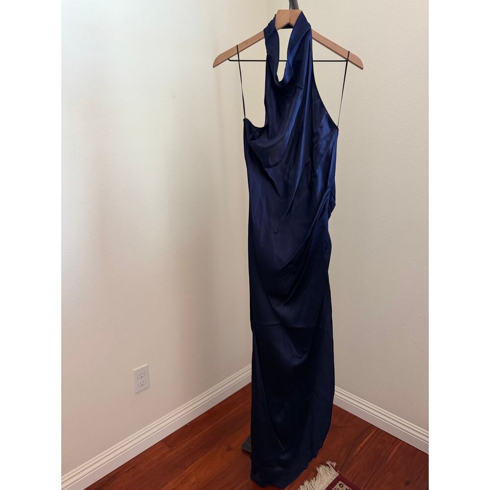 New Amanda Uprichard  Revolve samba silk imperial blue dress gown sz XL - Picture 6 of 10